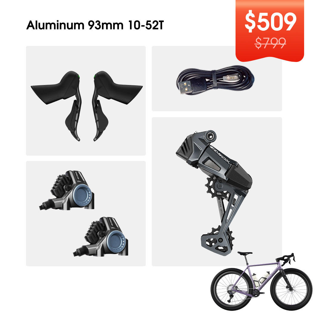 WHEELTOP EDS GeX Wireless Electronic Shifter/Derailleur (Gravel Bike) - 93mm RD+HDB+Aluminum Shifters