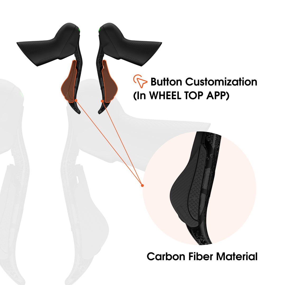 WHEELTOP EDS GeX Wireless Electronic Shifter/Derailleur (Gravel Bike) - 75mm RD+HDB+Aluminum Shifters