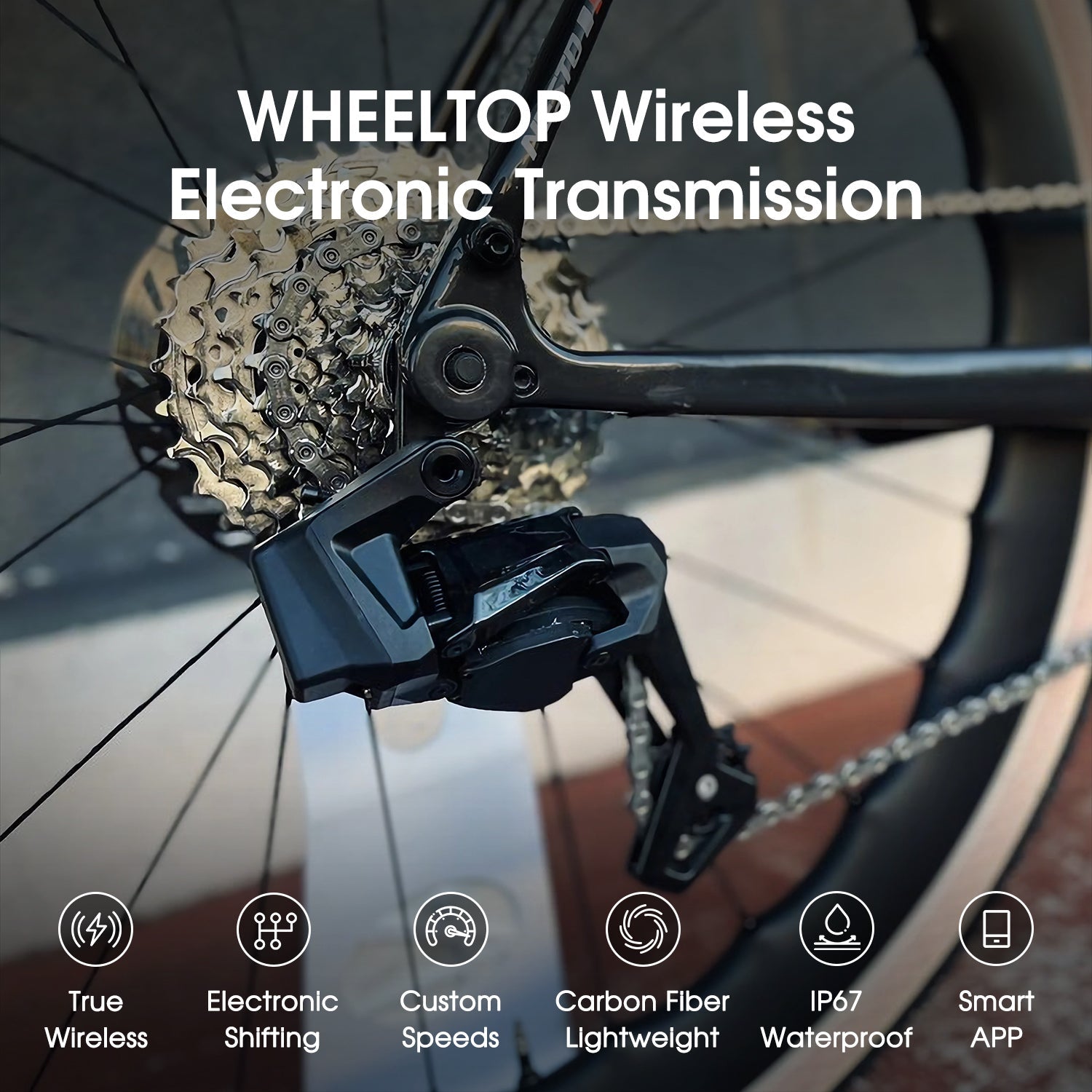 WHEELTOP EDS TX Wireless Carbon Electronic Shifter/Derailleur (Road Bike) - Hydraullc Disc Brake Groupset